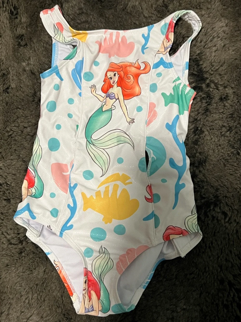 Girls Disney Ariel Mermaid One-Piece Swimsuit Size 4